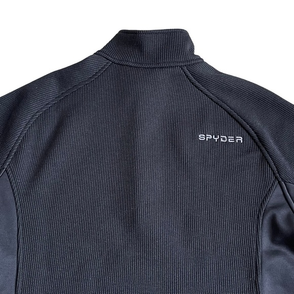 Spyder Men’s Outland Half Zip Pullover Jacket Sweater Size L Black Soft Fleece - Picture 6 of 8